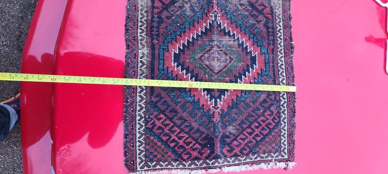 Authentic Antique Hand Knotted Afghan Khal Muhammadi Wool Area Rug 18" x 21" gallery
