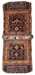 Antique Farahan Saddle Bag 2×4 Double Bagface Tribal Hand Knotted Wool Rug 1900s