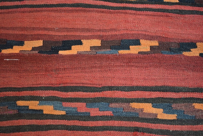 4'3 x 4'6 Handmade afghan tribal maldari area kilim rug, square persian wool rug gallery