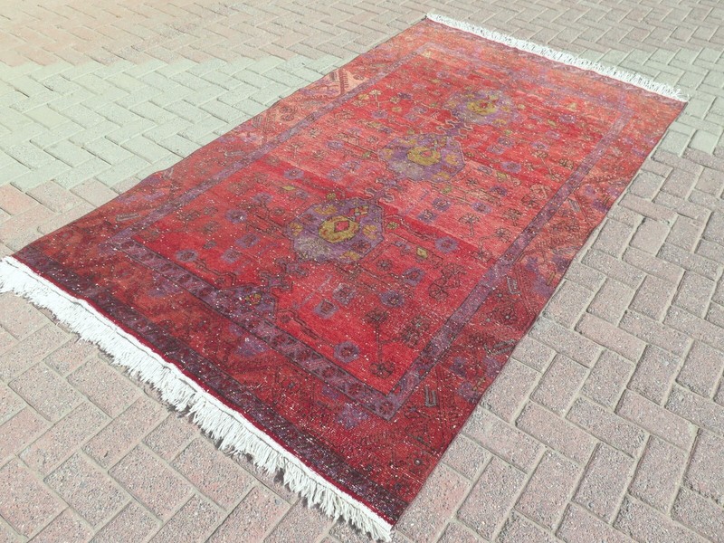 Turkish Rug, Area Rug, Antique Rug Wool Floor Rug Kula Handmade Carpet 57"X102" gallery