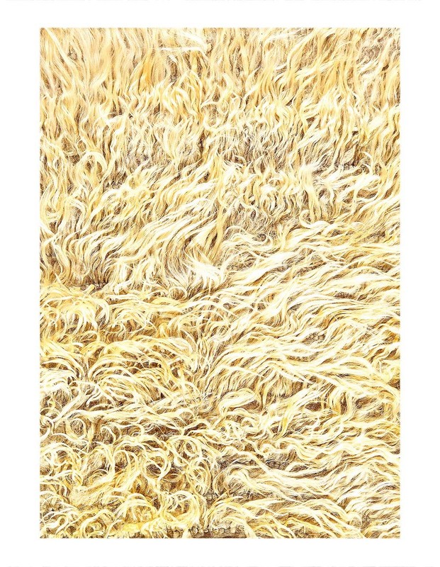 Ivory Vintage Turkish Angora Mohair WooL Undyed Shag Tulu Rug 2'8"x3'4' gallery