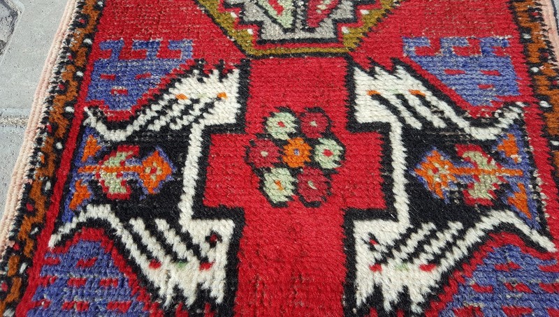 Exclsuive1'8×3"' Antique Tribal Wool Pile Cushion Cover Rug Turkey gallery