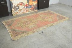 4×8 Turkish Area Rug Hand-Knotted Vintage Neutral Wool Rug Oushak Carpet,846