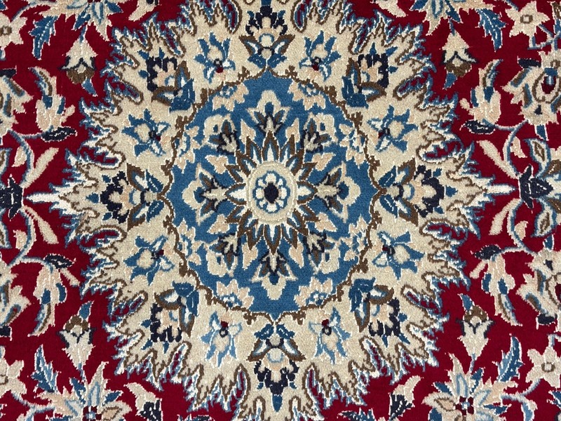 Vintage Nain Hand Knotted Wool Oriental Rug 4x6 Red Ivory Floral Area Rug Decor gallery