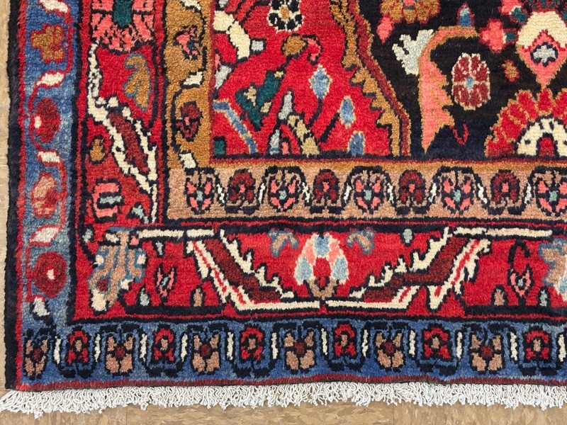 Hand Knotted Tribal Nahavand 4x9 Traditional Blue Red Wool Oriental Area Rug gallery