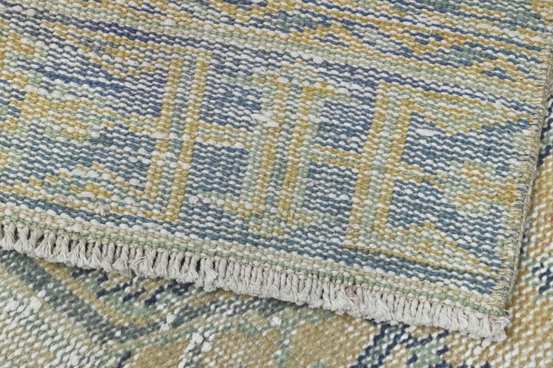Vintage Turkish Runner Rug 2x11ft Wool Anatolian Handmade Hallway Oushak YELLOW gallery