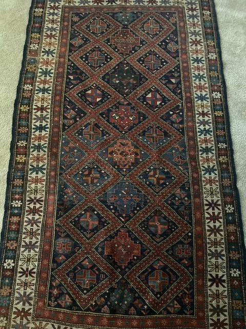 ANTIQUES CAUUCASIAN SHIRVAN RUG HAND-NOTTED WOOL, NATURAL DYES/C 1860-1899/SALE gallery