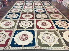 Needlepoint Rug 11×19 Oversized Wool Handwoven Vintage Carpet Panel Design Large