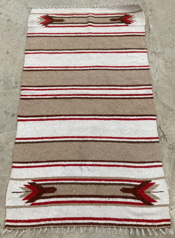Vintage Handmade Traditional Navajo Native American Floor Rug Carpet 134x74 cm