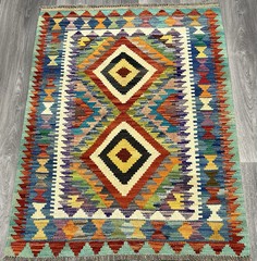Vintage Kilim Traditional Hand Made Oriental Wool Kilim 3ft11inx2ft7i 119cmx89cm