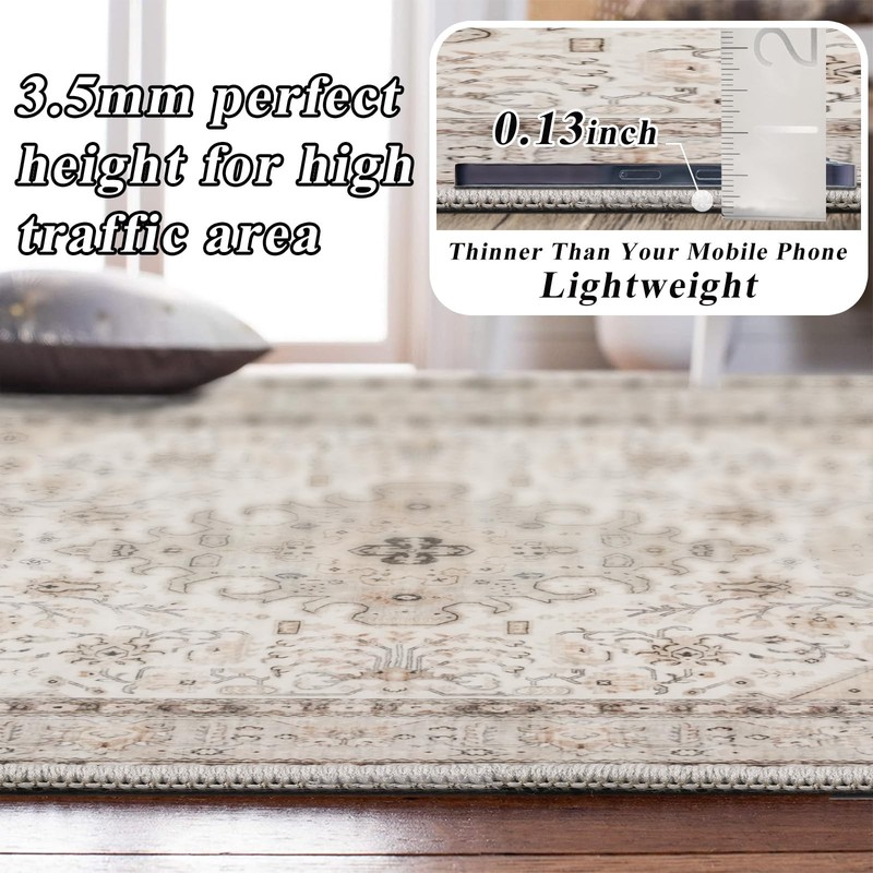 10x12 Area Rug Living Room: Washable Vintage Rugs for Bedroom Dining Room - F... gallery