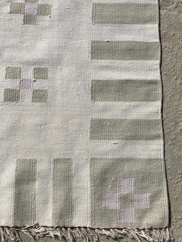 Vintage Handmade Swedish Scandinavian Style Woool Flat-weave Rug 181x113 cm gallery