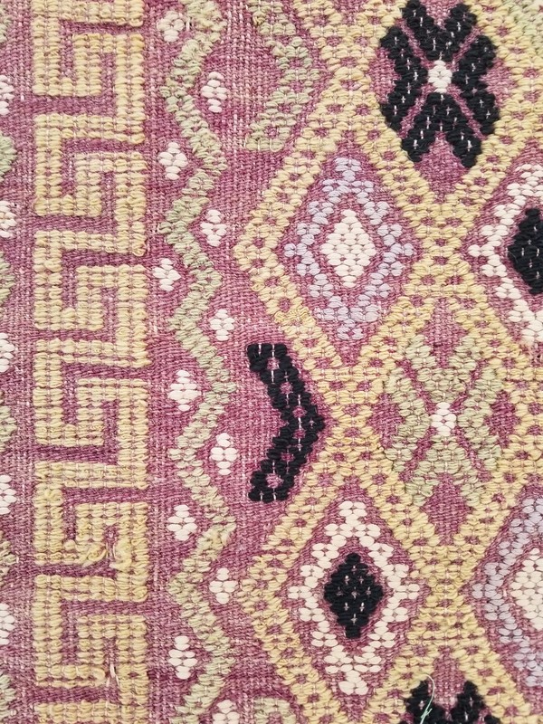 Vintage Traditional Handmade Moroccan Berber Wool Kilim Runner 6.4x2 ft gallery