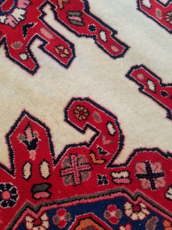 Distressed Authentic Hand Knotted Vintage Afghan Turkmen Wool Area Rug 7.2x5.0ft gallery