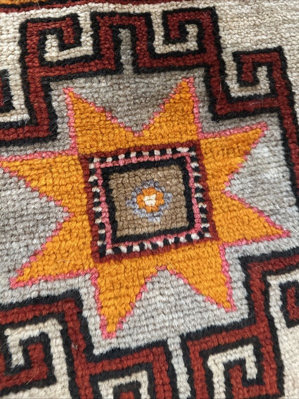 **TURKISH KILIM? RUG** VTG Handwoven Tribal Accent Rug (36”x19”) gallery