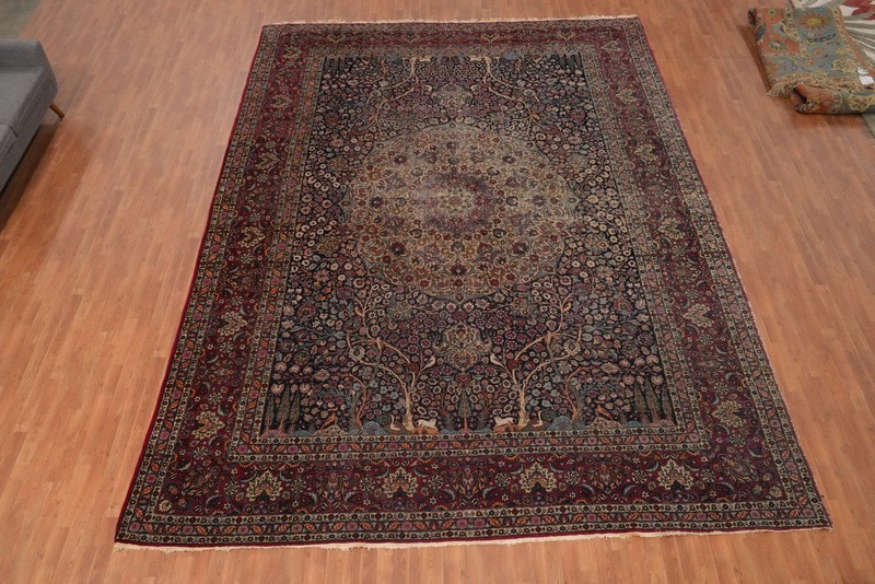 Antique Floral Large Rug 12x16 Vegetable Dye Traditional Hand-knotted Wool gallery