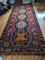Vintage Caucasian Kilim Runner Rug 5×13 Huge XL Wool Signed Azerbaijani Gallery