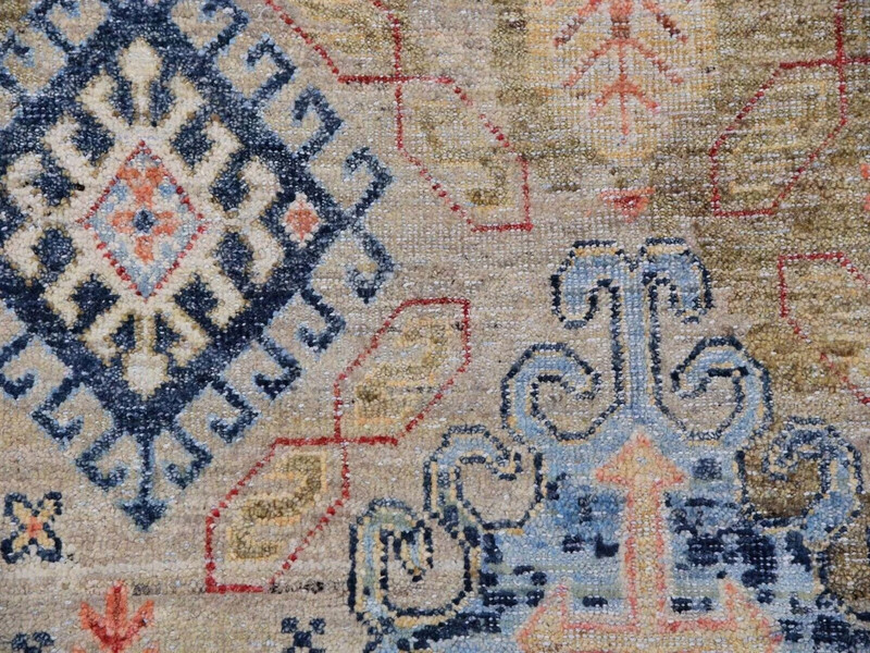 12'x15'3" Caribou White, Caucasian Gul Motifs All Over Borderless Design,Oushak gallery