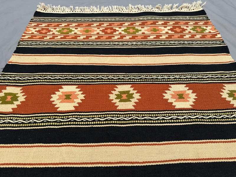 2'4x4'6 ft Hand-Woven Turkish Kilim Rug Boho Geometric Accent Rug, Moss Rug gallery