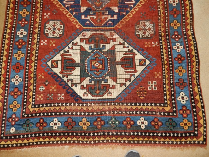 ANTIQUE KAZAK RUG KUBA SHIRVAN ORIENTAL RUG CARPET HERIZ SERAPI #1 gallery