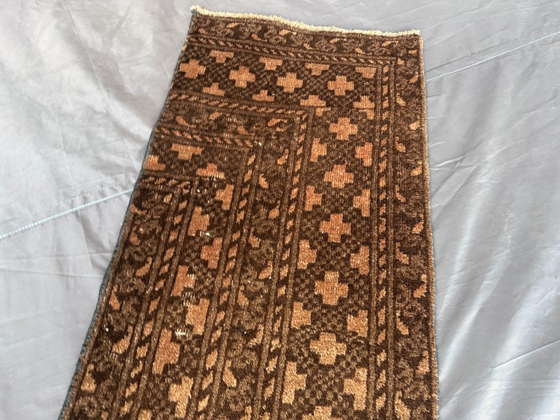 1'4 x 8'3 ft Antique Terracotta Faded Runner Rug – Vintage Hand-Knotted Wool gallery