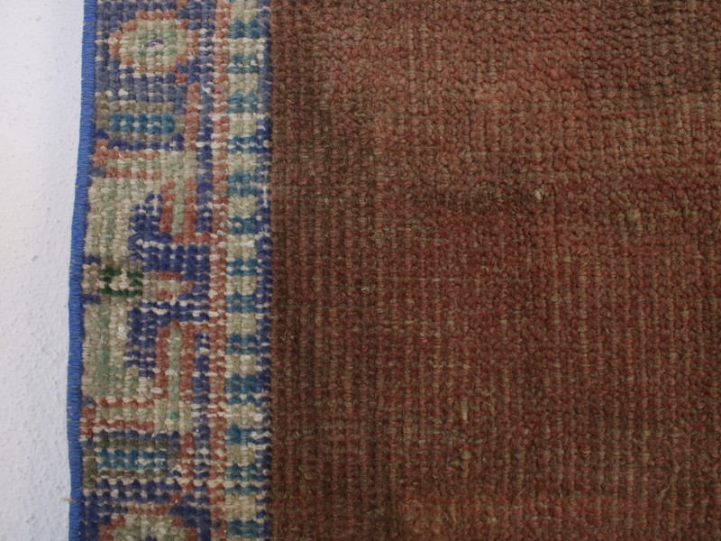 3x10 Turkish Handmade Runner Rug Chocolate Brown Blue Medallion 2.8x10.1 ft gallery