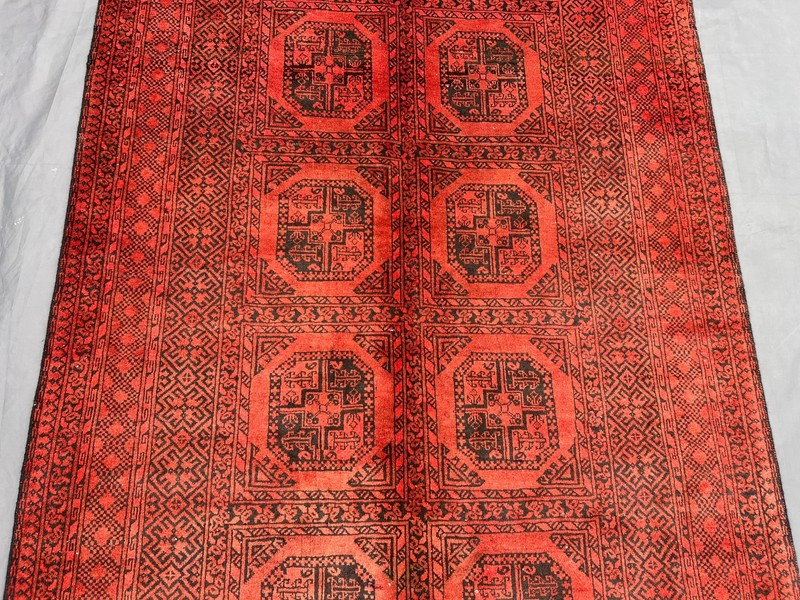 4'5x6'8 Ft Vintage Handknotted Turkoman Bokhara Gul Wool Area Rug gallery
