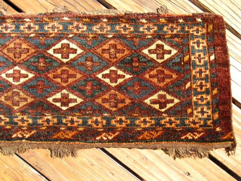 ANTIQUE 1890 EXCEPTIONAL TURKOMAN TORBA FULL PILE NICE GREEN gallery