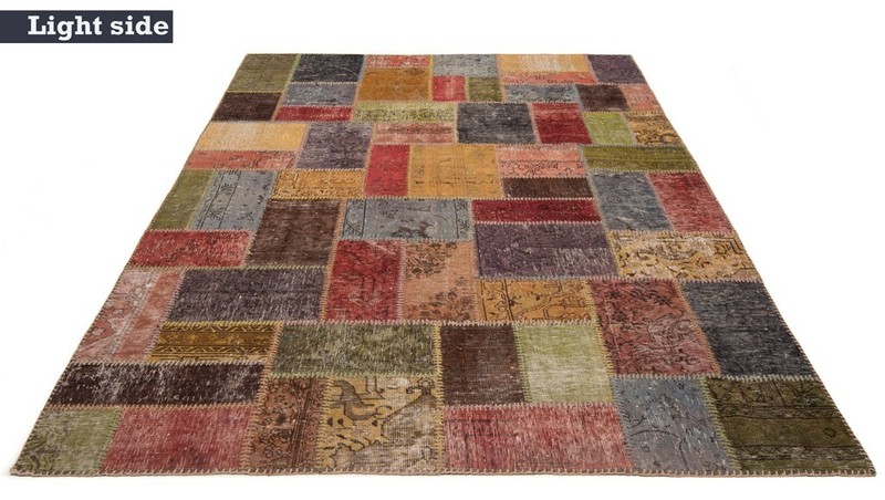 Patchwork 254x176 cm Hand Knotted Oriental Vintage Carpet Rug gallery