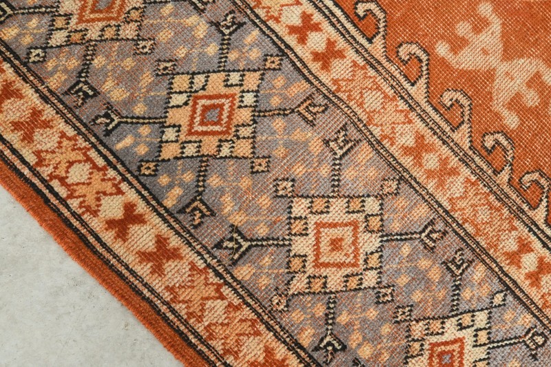 4x6 turkish wool area rug, hand-knotted vintage oushak rug, boho decor, 1255 gallery