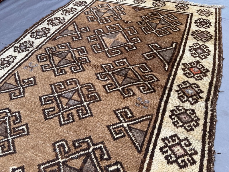 3'8x5'2 ft Vintage Afghan Hand Knotted Baluchi Rug Tribal Wool Fine Moss Rug gallery