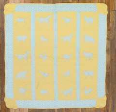 4X4 Antique American Quilts Wool Area Rug 1935