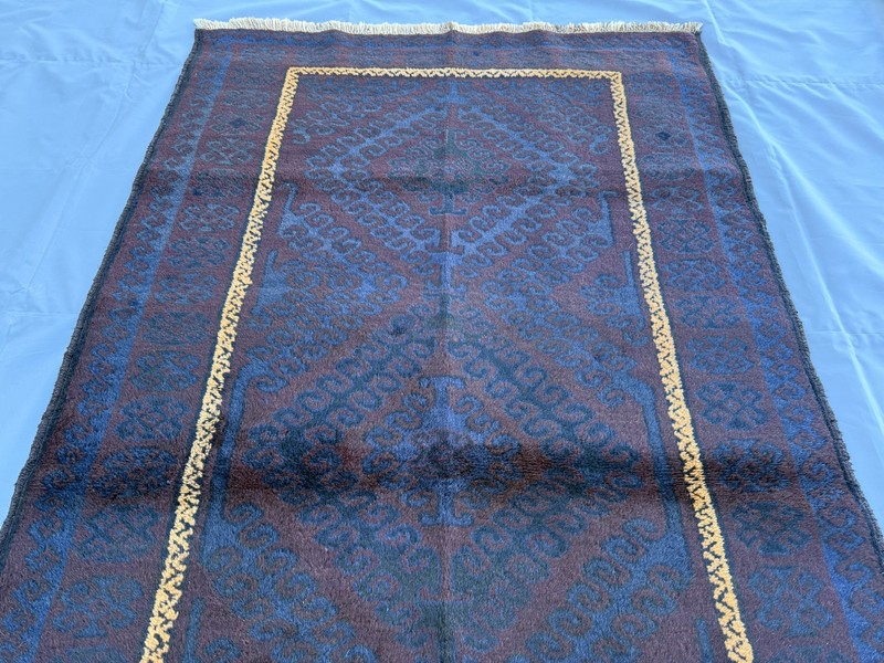 Dark Hand Knotted Afghan Baluchi Rug 4x7 Antique Persian Style Oriental Carpet gallery