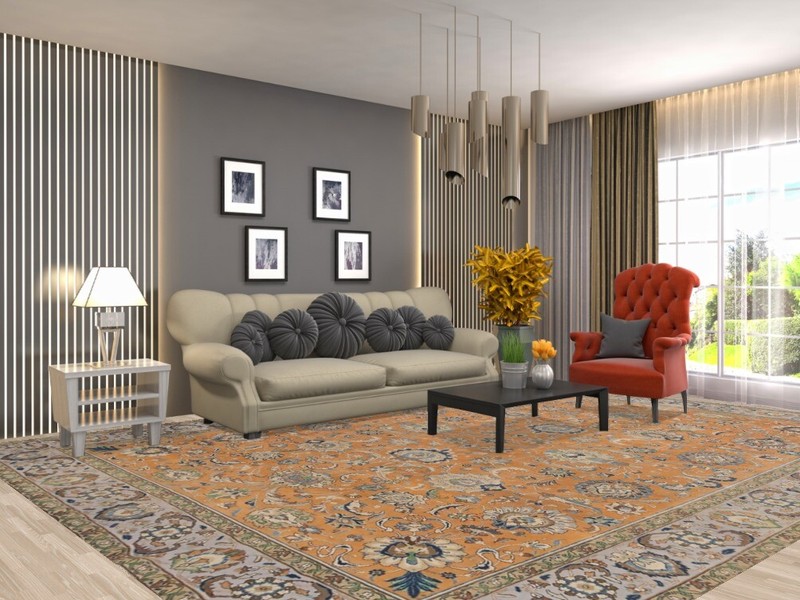 Over-dyed Vintage Orange Traditional Rug 10x13 ft Handmade Living Room Carpet gallery