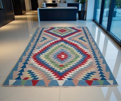 Vintage Turkish Rug Kilim Hand Woven Rug for Living Room Oushak Rug 6′1″ x 9′