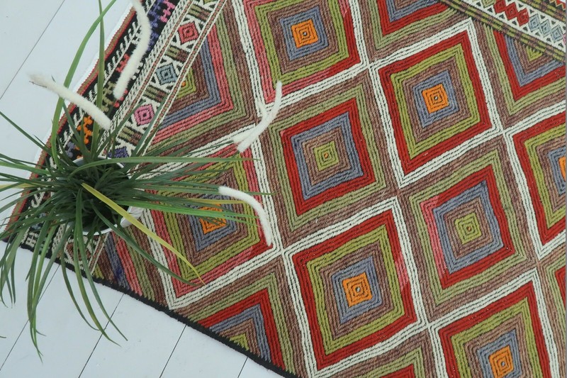 Turkish Kilim Runner, Handmade Wool Rugs Runner, Stairs Kitchen Kelim 40"x117" gallery