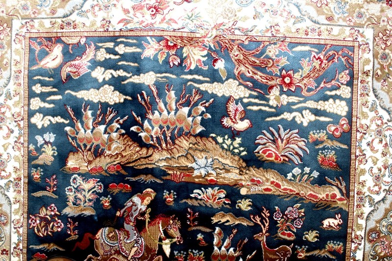 6X4 SPECTACULAR NEW 1000KPSI HI QLTY POWER LOOMED SILK QUOMM HUNTING TURKISH RUG gallery