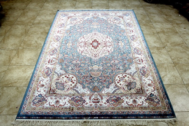 10X7 BREATHTAKING 1200+KPSI HIGH QLTY POWER LOOMED ALL SILK TABRIZZ TURKISH RUG gallery