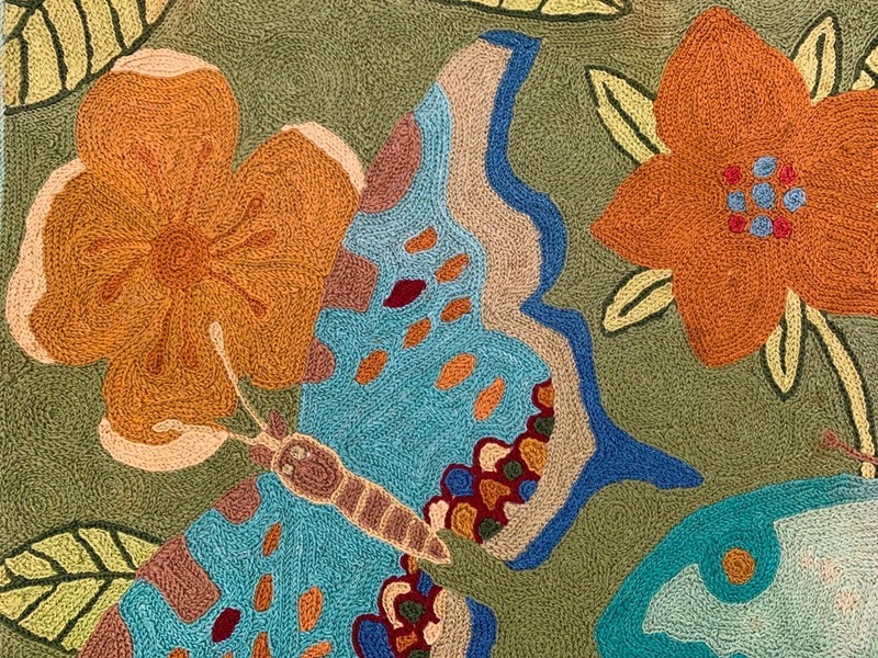 Vintage Aubusson Rug: Hand-woven Chain Stitch Carpet, Home Decor 2x3 ft gallery