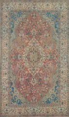 Vintage Wool Handmade Tebriz Pink/ Ivory Area Rug 6×10 Floral Living Room Carpet