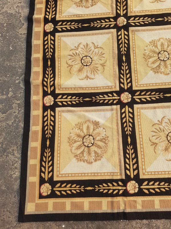Vintage Handmade French Aubusson Style Wool Needlepoint Area Rug 302x234 cm gallery