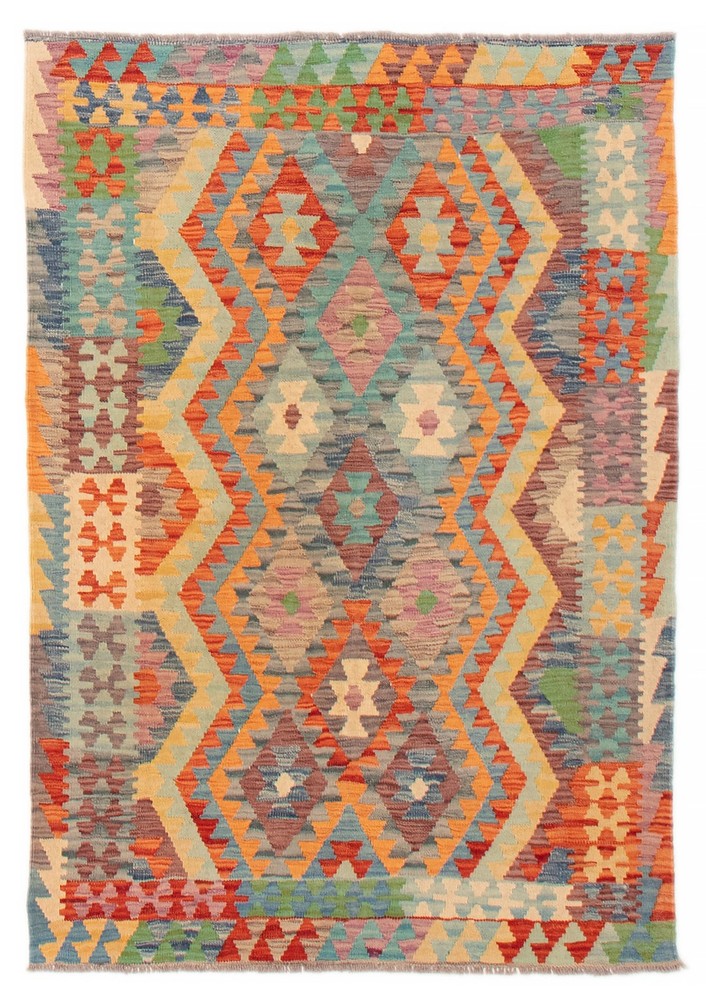 Vintage Hand Woven Area Rug 4'2" x 5'5" Traditional Wool Oriental Carpet