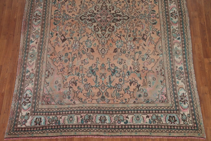 Vintage Wool Handmade Area Rug 7x10 Traditional Muted Rust Living Room Carpet gallery