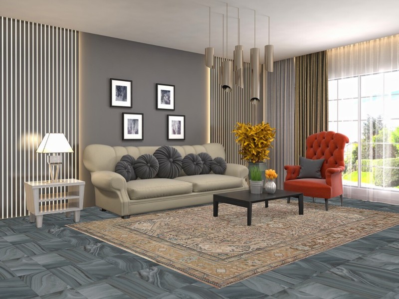 Geometric Traditional Living Room Muted Distressed Rug 7x10 Handmade Wool Carpet gallery