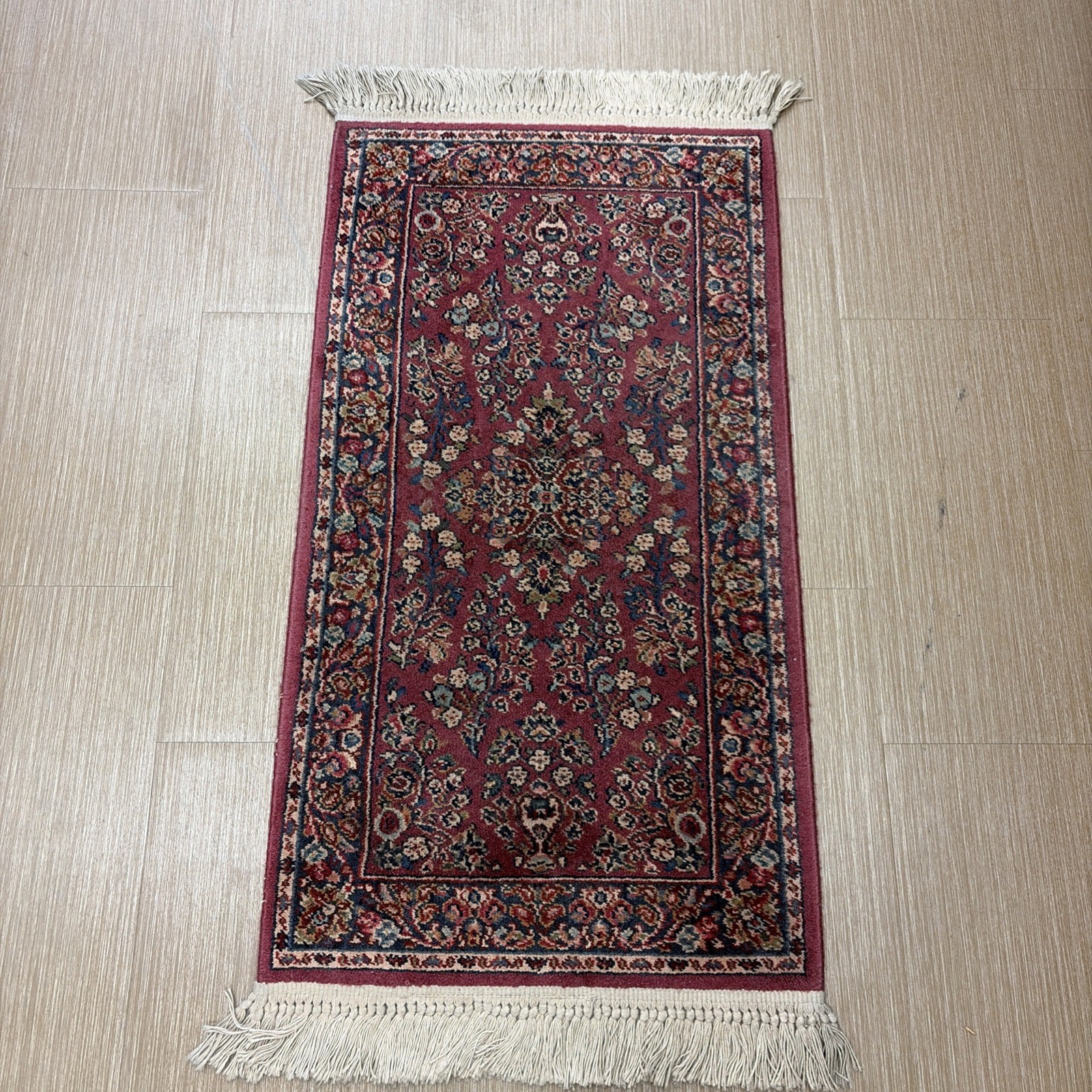 Vintage Karastan Red Sarouk Wool Design 785 2.2'x4' Nice gallery