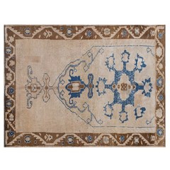 Vintage Oushak Rug 195×260 cm (6’5″ x 8’6″), Turkish Handmade Wool, 60+ Yr Old