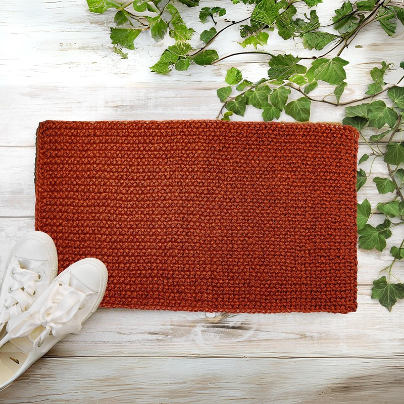Natural Palm Fiber Entryway Rug Handmade Copper Mat Free Ship US gallery