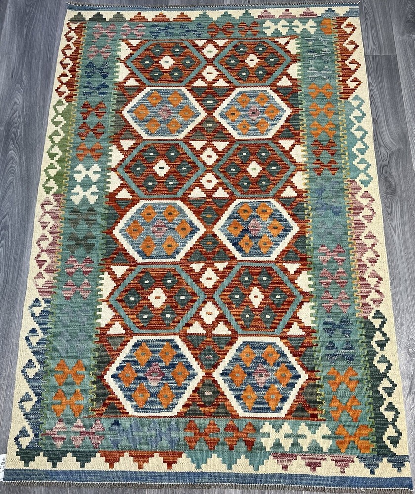 Vintage Kilim Traditional Hand Made Oriental Wool Kilim 5ftx3.2ft 159cmx109cm