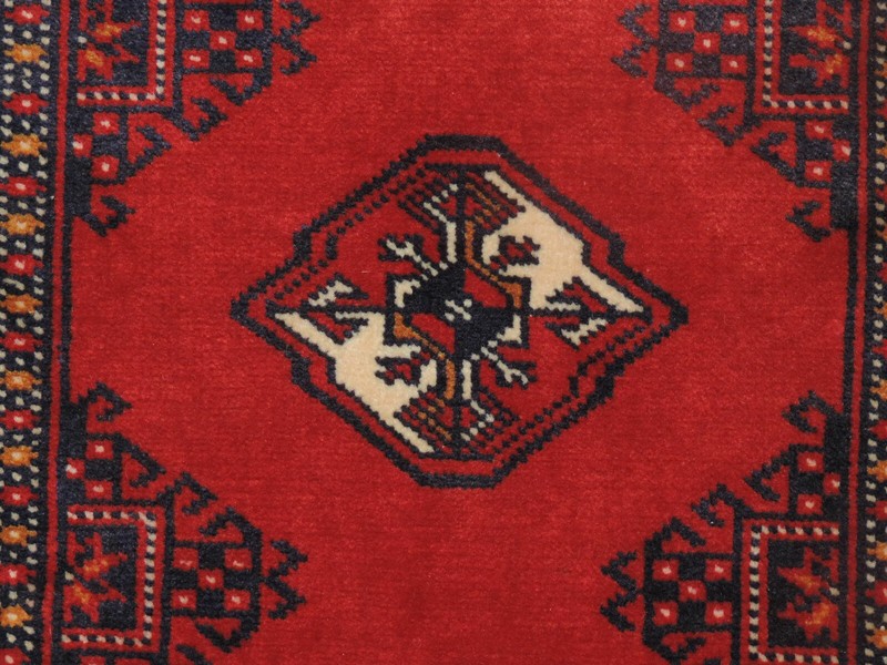 2x3ft. Handmade Turkoman Bokharra Wool Rug gallery