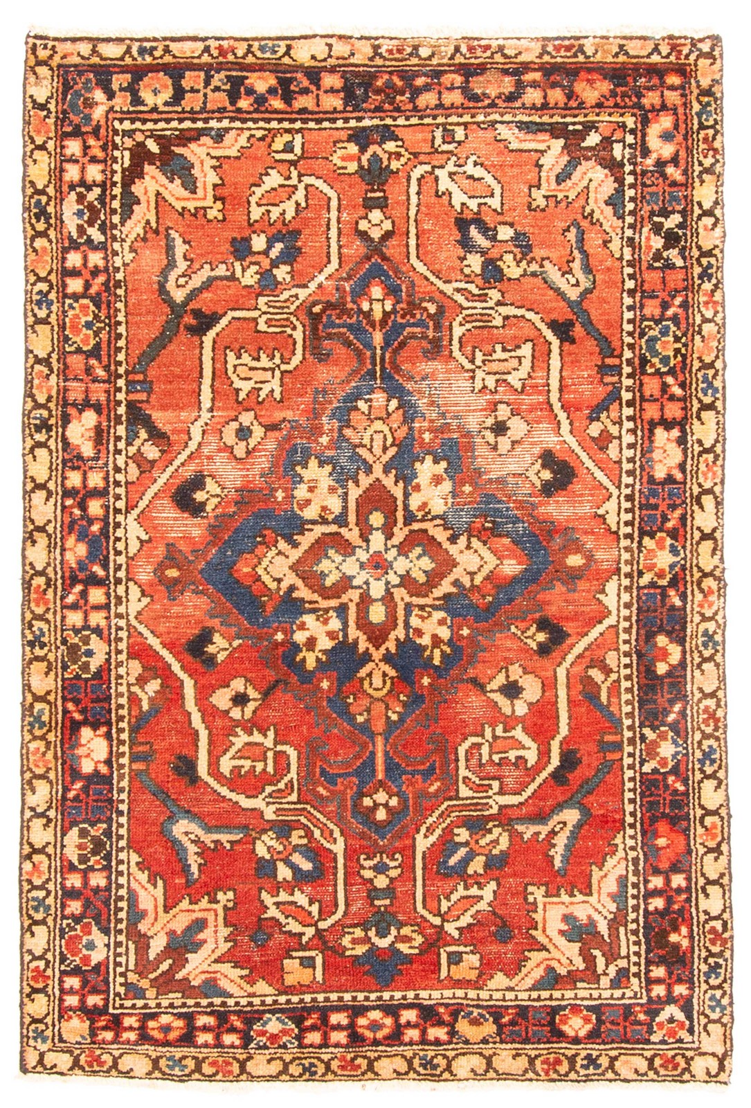 Vintage 3'6" x 5'2" Traditional Hand Knotted Vegetable Dye Wool Area Rug gallery